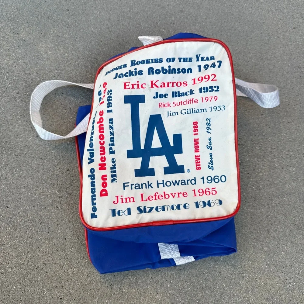 Vintage LA Dodgers Unocal 76 Rookies of the Year Duffle Bag Blue MLB Promo